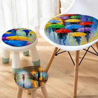landscape in the rain oil paintings square dining chair cushion circular decoration seat for office desk outdoor garden cushions