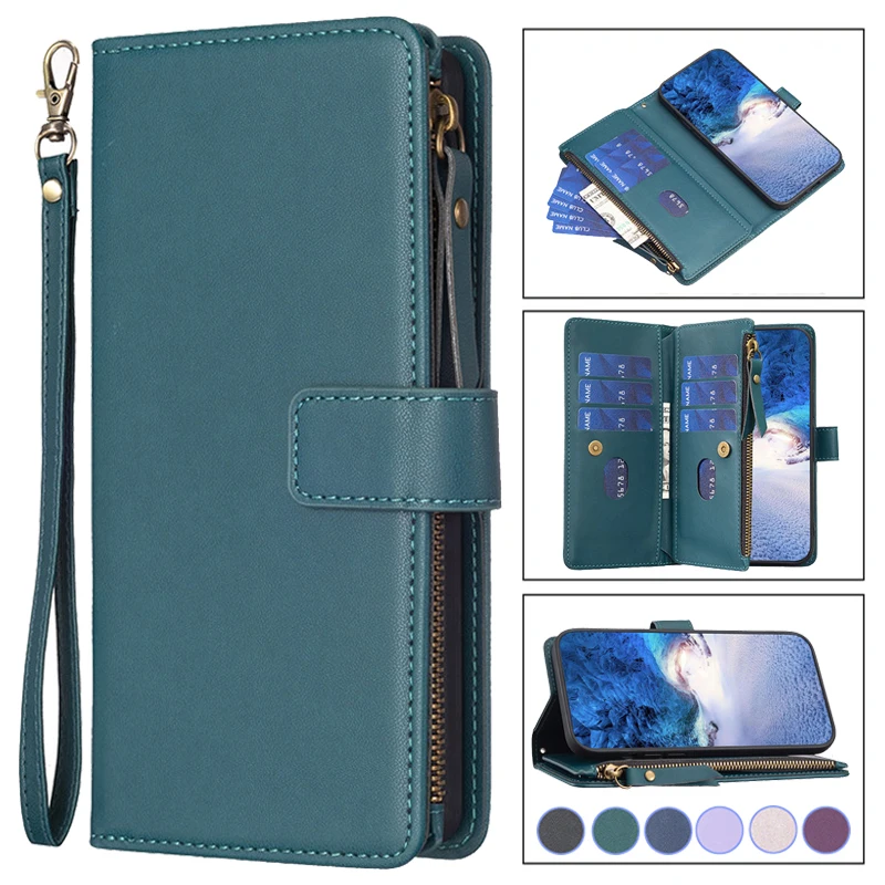 

Double Layer Zipper Wallet Leather Case For Google Pixel 7A 8 7 Pro Cover Card Slots Flip Coverings For Pixel7A Pixel8 8Pro 7Pro