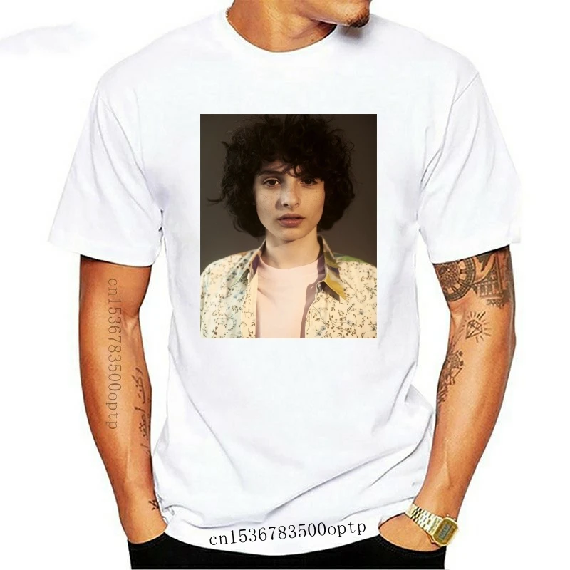 

Camiseta de Finn Wolfhard для мужчин и женщин, белая футболка с круглым вырезом для взрослых, новинка, 2021