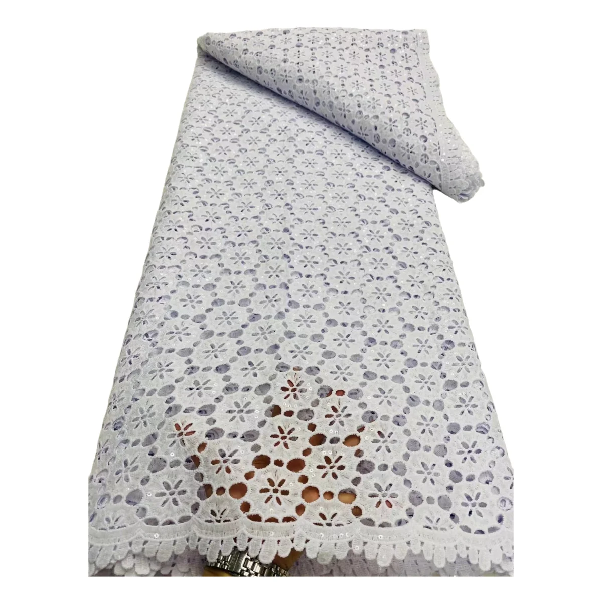 Белая свадебная гипюровая ткань с блестками ремесленный шнур кружево для