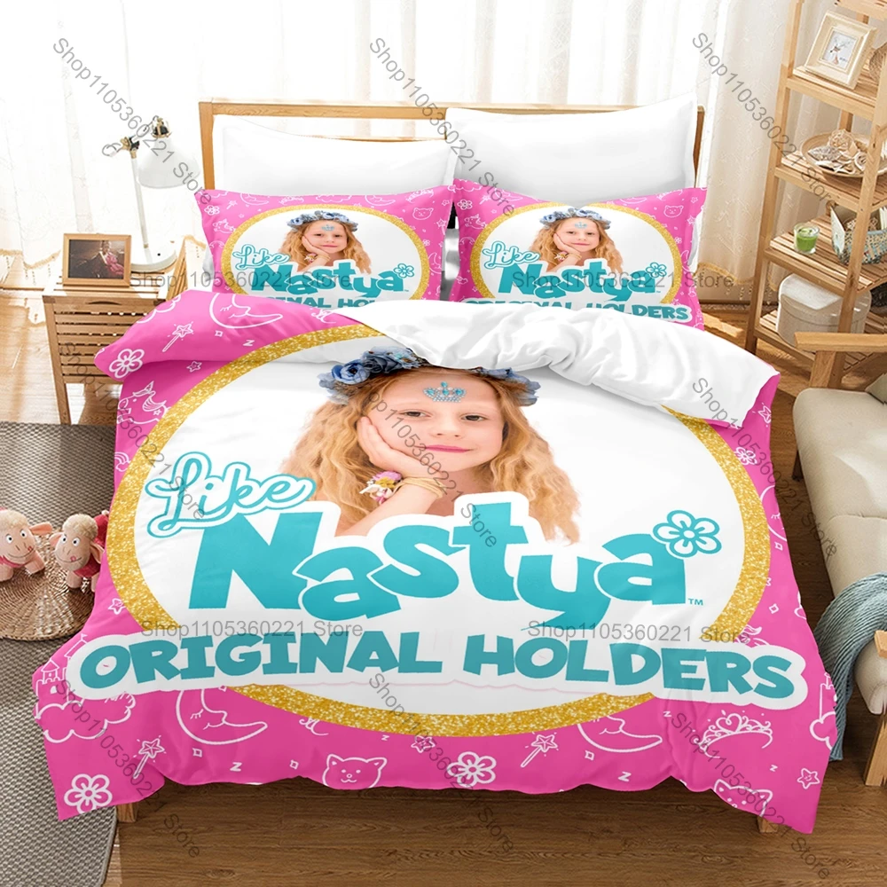 Фото Новый комплект постельного белья Personality Like Nastya для девочек: мягкий пододеяльник с наволочками, декор для дома и общежития, подарок для детей и фанатов №2