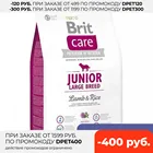 Корм Brit Care Junior Large Breed Lamb  Rice для щенков крупных пород, Ягненок и рис, 3 кг.