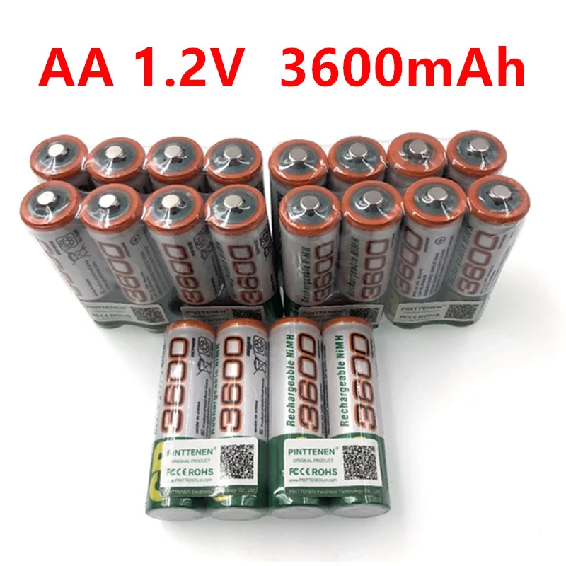 

Original 20PCS 100% New Rechargeable AA 3600 AA Ni-Mh 1.2 V 3600mAh Ni-Mh 2A Battery for Camera
