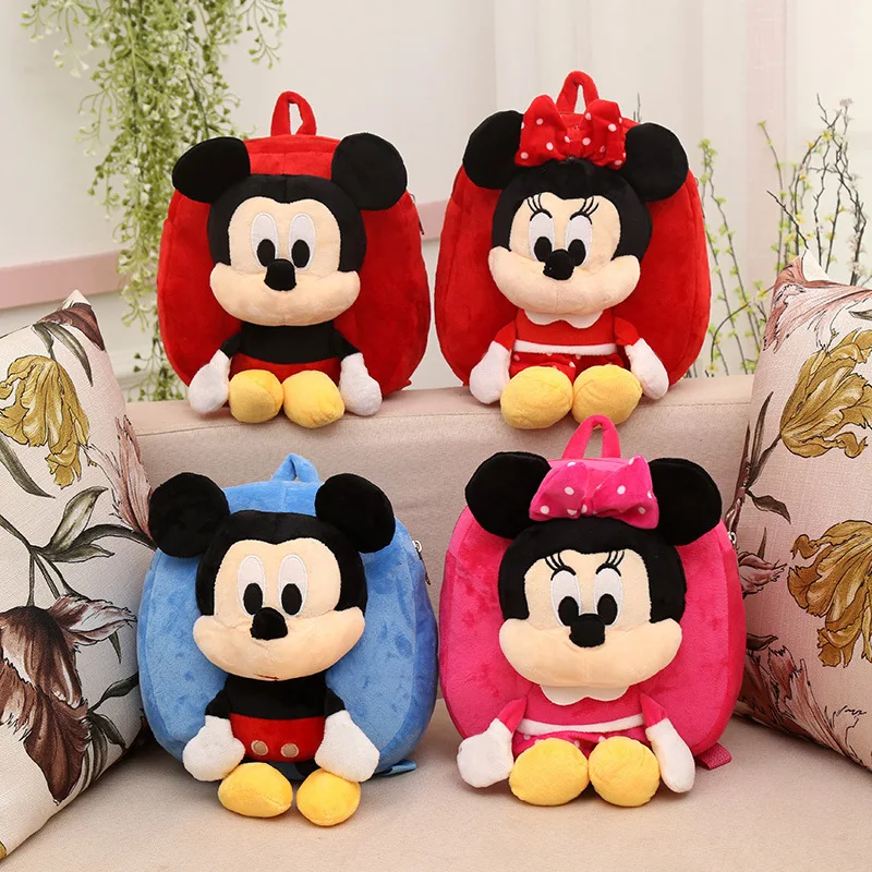 

Disney Children's Plush Backpack Mickey Doll Backpack Cute Expression Plushie Animal Doll Children's Backpack Birthday Gift