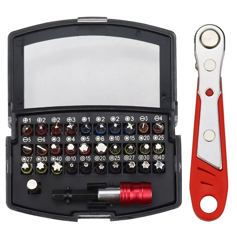 Набор магнитных расширяемых отверток Torx LUCHSHIY 33 в 1 с коротким носом и