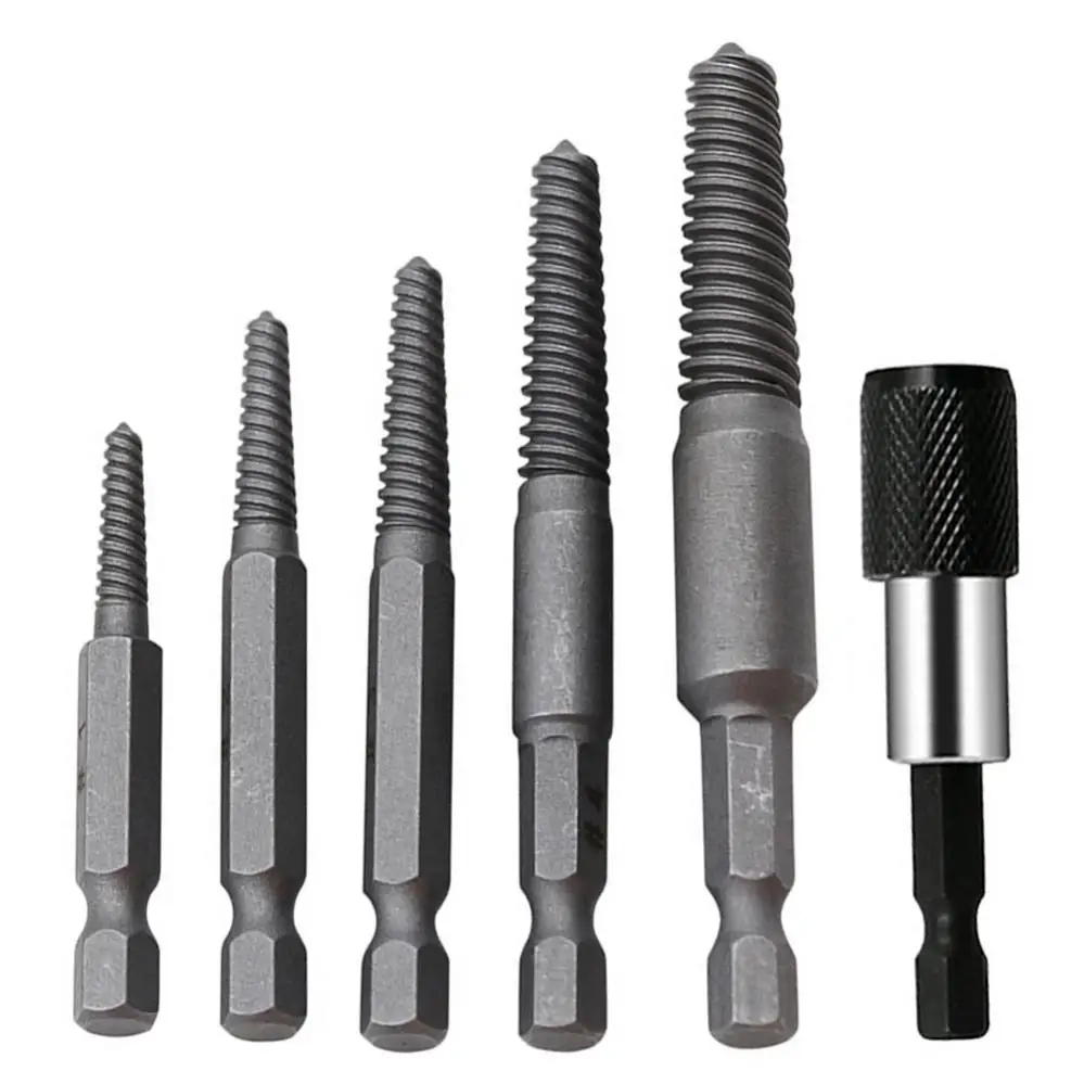 

6pcs Broken Screw Remover Drill Bits Hex Shank Screw Extracter Tool for Damaged Screw / Sliding Tooth Screw, Remover Drill Bits