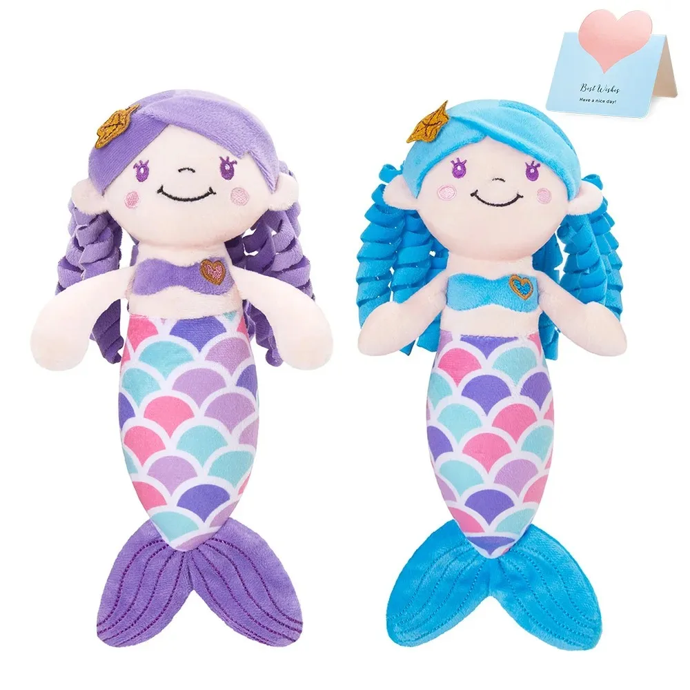 30 см мягкая плюшевая игрушка Русалка обнимающие подушки хлопковая Милая синяя