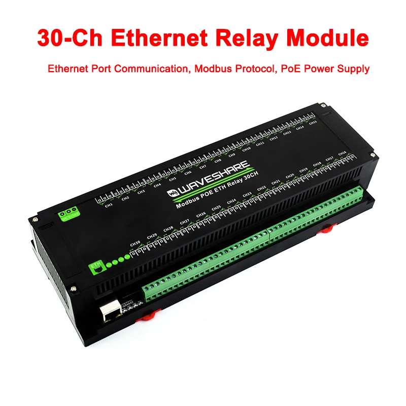 30-канальный релейный модуль Ethernet Modbus RTU/Modbus TCP протокол PoE с различными схемами