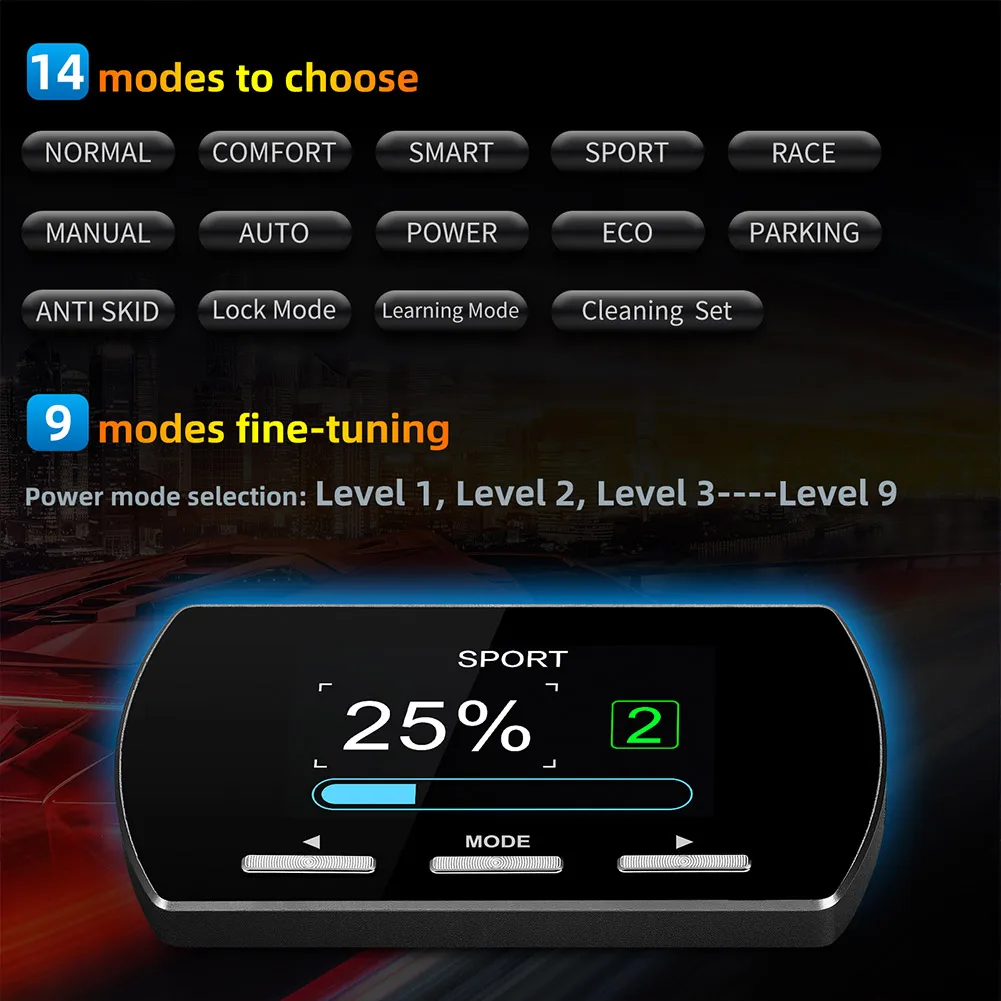

Booster Car Accelerator Controller 5 Modes 9x9 Riding Mode Electronic Accessories Electronic Throttle Controller