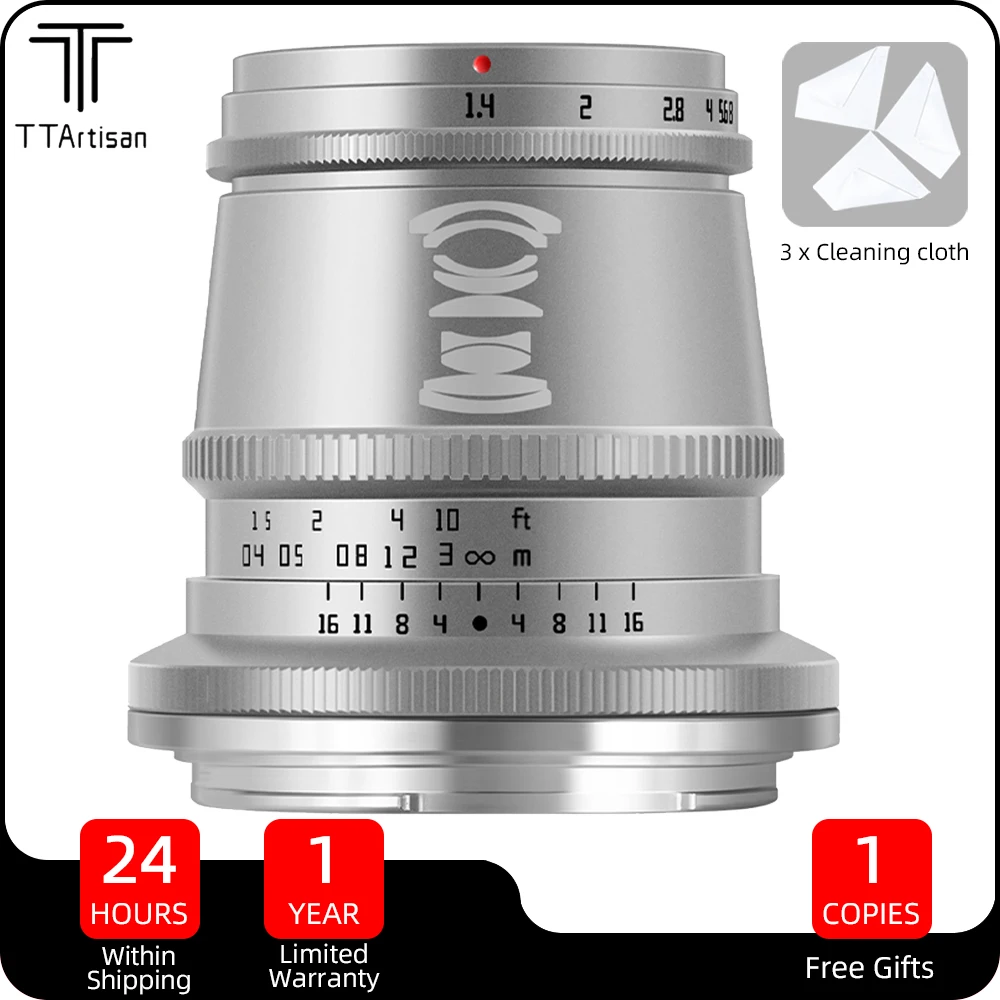 

TTArtisan 17mm f1.4 APS-C Wide Angle Camera Lens for Sony E Fujifilm X Fuji Canon EOS M Nikon Z Leica L M4/3 Mount