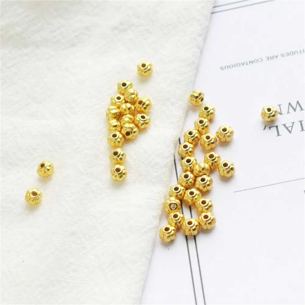 

14k gold clad large hole lantern beads 5mm through hole spacer beads bracelet necklace jewelry diy with beads jewelry loose bead