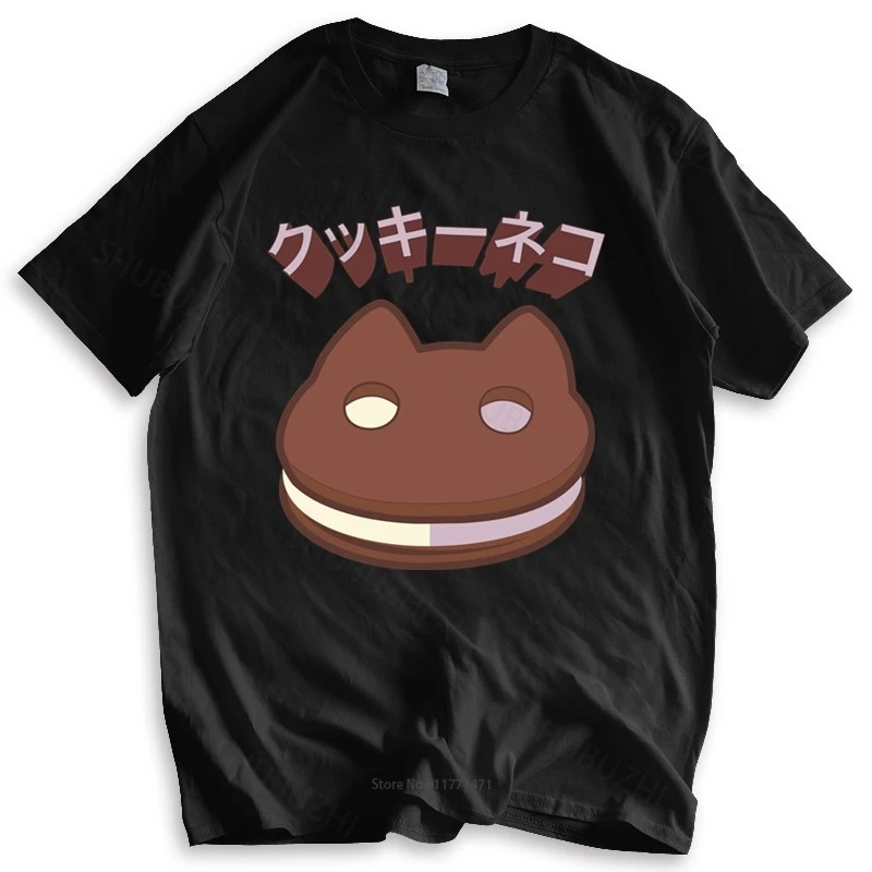 

New t shirt black tops for men Cookie Cat Jap Text Tshirt - Steven Universe Cartoon t shirt summer teeshirt plus size