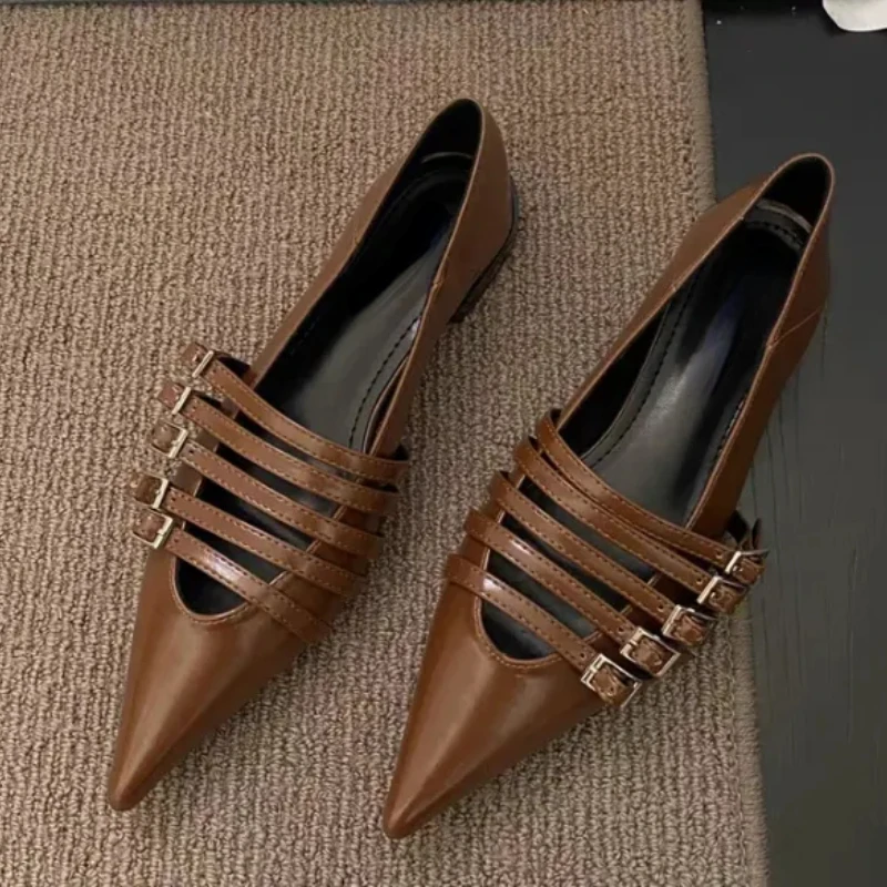 

2023 Spring and Autumn New Women's Slim Heels Fashion Pointed Shallow Button Sexy Versatile Casual High Heels