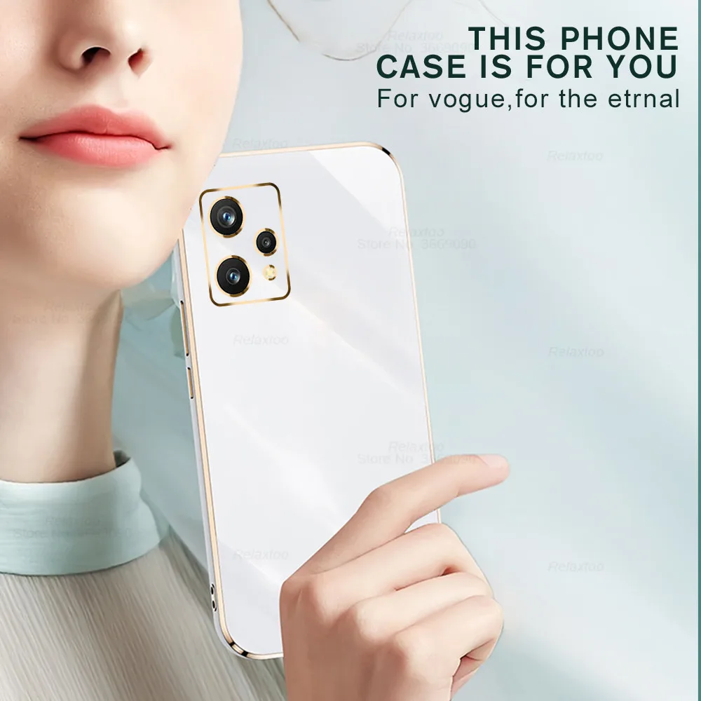 luxury plating square frame silicon case for oppo realme 9 pro plus proplus realme9pro realmi 9pro protection phone back cover free global shipping