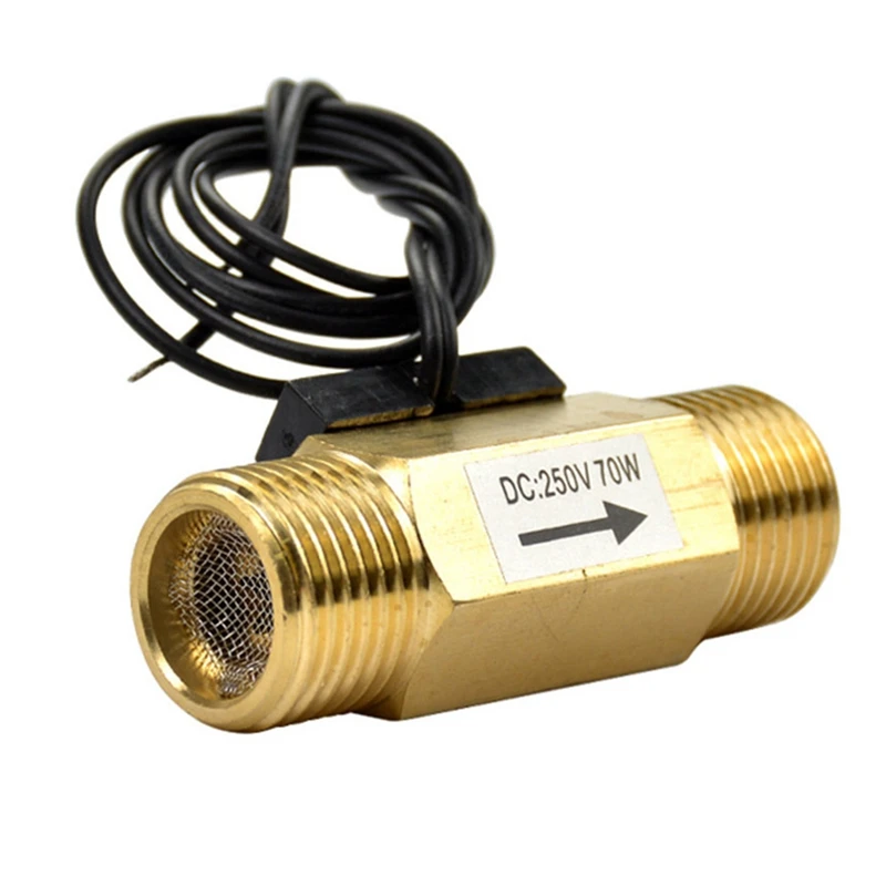 

USM-FS21TA Flow Sensor Switch Reed Switch Brass Magnetic Sensor Switch 1.5-12L/Min 250V DC 70W 2 Wire Saier Sensor