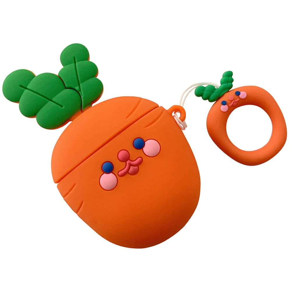 

Cartoon Carrot Earphone Case Cover Earbuds Covers Compatible for Airpods 1/2