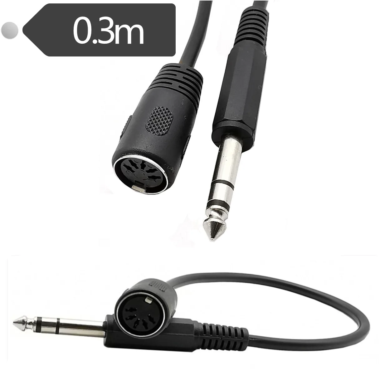 

6.35 audio plug to MIDI 5-pin adapter cable microphone audio output MIDI5-pin DIN5P 0.3M