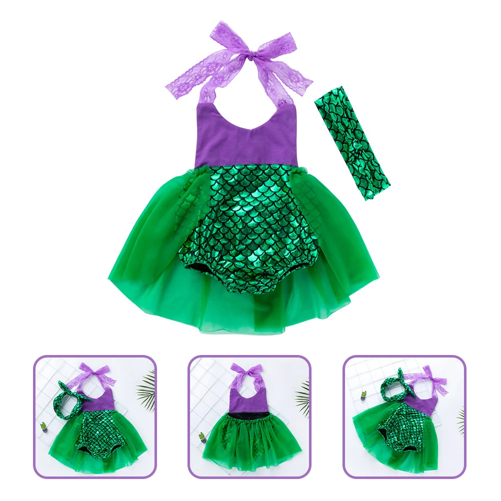 

Mermaid Dress Baby Girls Clothes Romper Skirt Photo Shoot Short Lace Summer Outfit Little Dresses