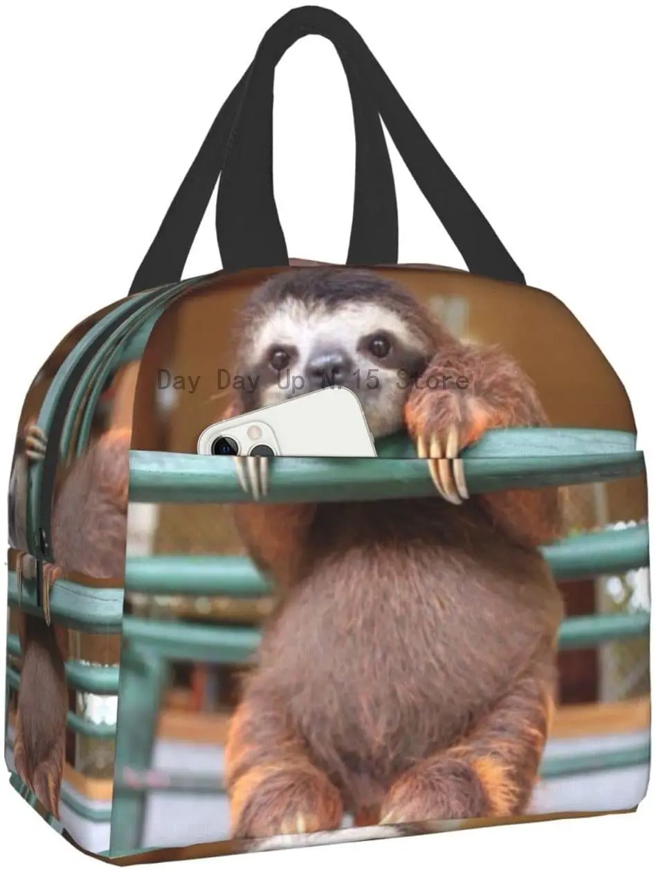 

Cute Sloth Insulated Lunch Bag for Waterproof Lunch Box Container Reusable Leakproof Cooler Tote Bags for Office Picnic