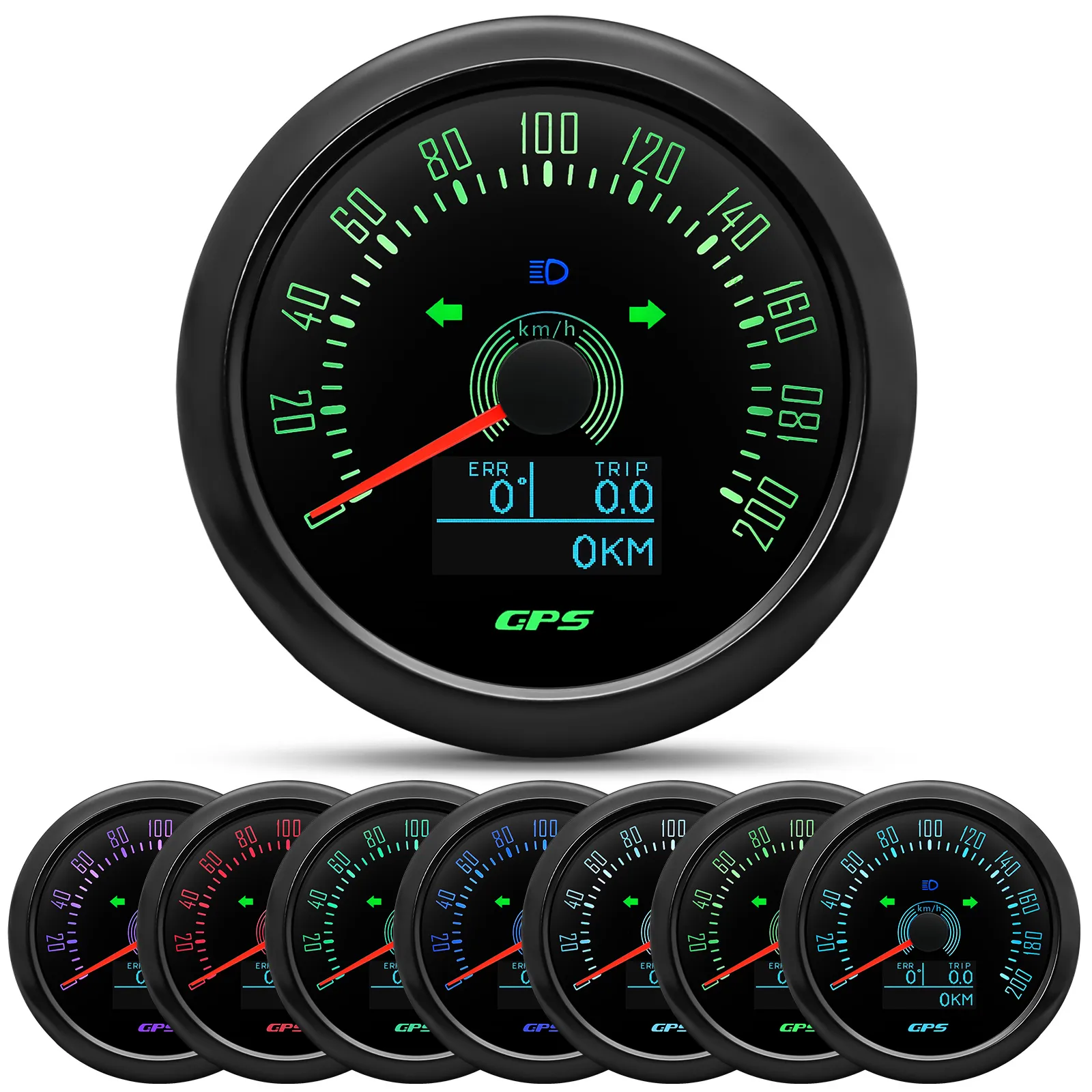 Speedometer With Gps Antenna 7 Color Backlight For Motorcycl