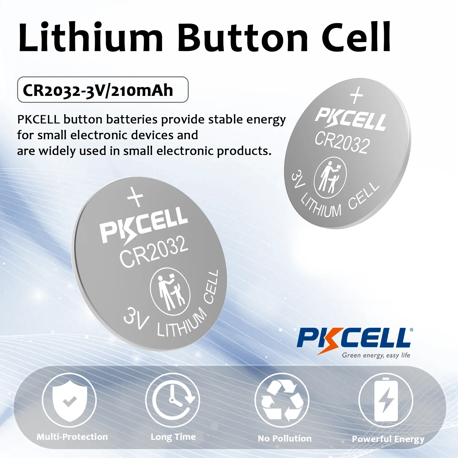 Литиевая кнопочная батарейка PKCELL CR2032 3 в для монет 210 мАч DL2032 2032 KCR2032 5004L смартфона -