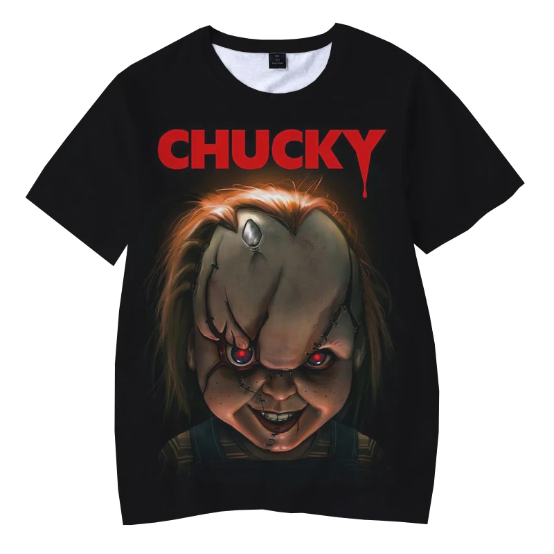 

2023 Horror Game Chucky 3D Printed T-shirt Men's summer fashion casual fun breathable fashion T-shirt Street T-shirt