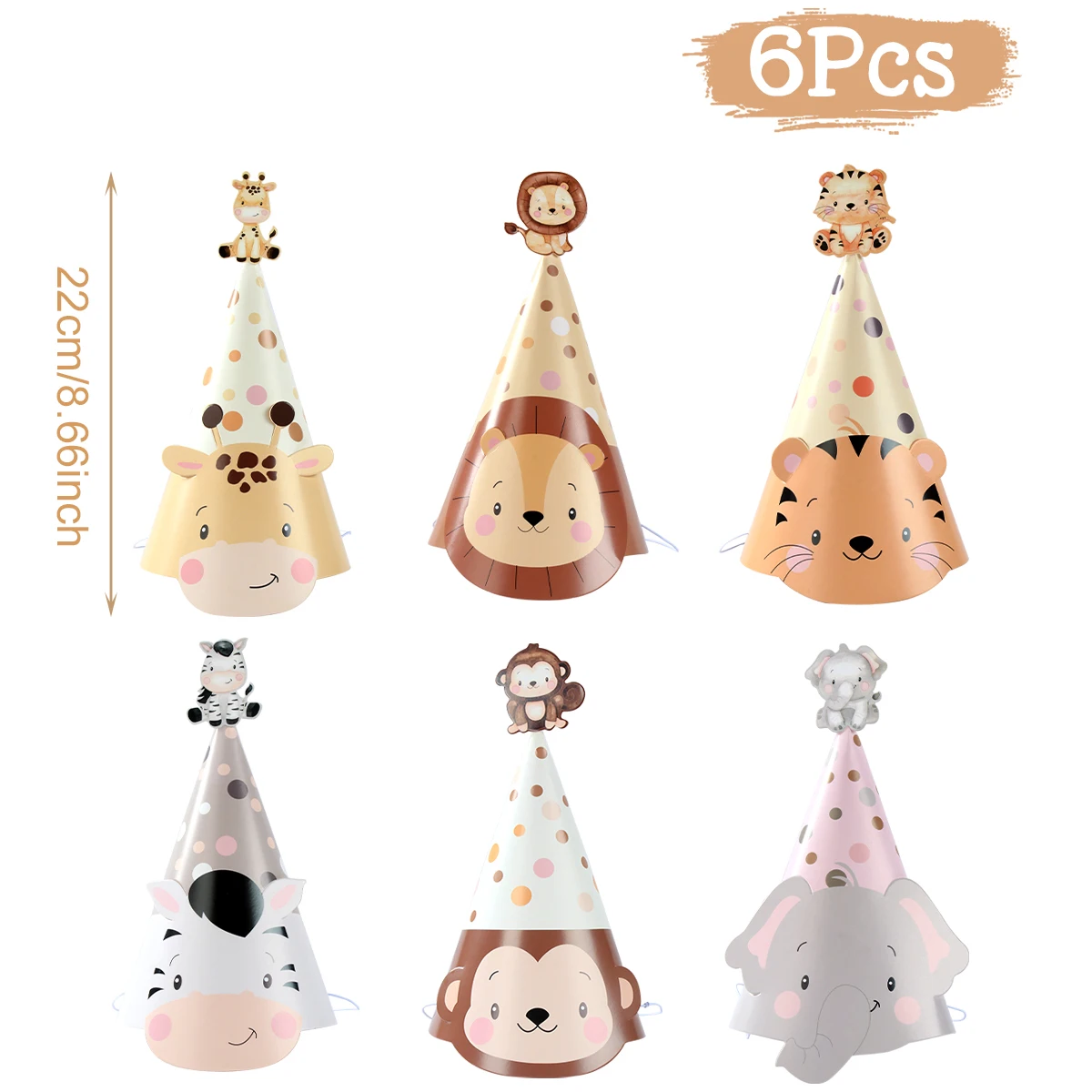 

Бумажные шапки с животными джунглей Wayfun