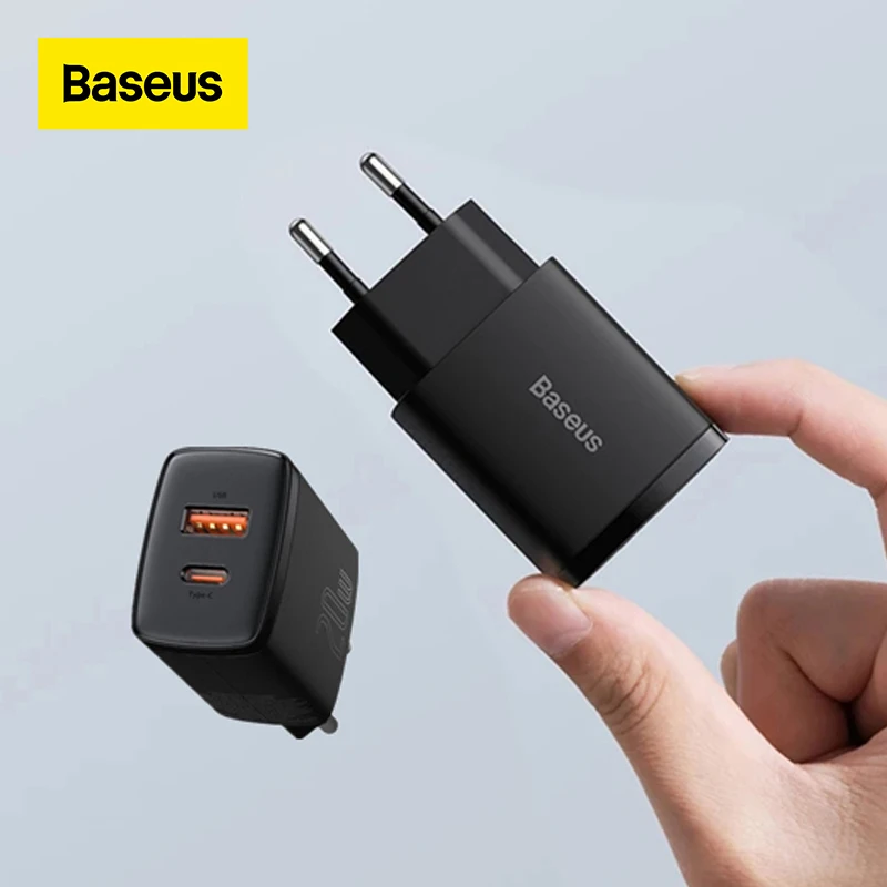 

Baseus PD 20W USB Type C Charger For iPhone 12 11 X Xs Xr 7 AirPods iPad Mini EU Adapter Fast Phone Charge Portable Quick Charge