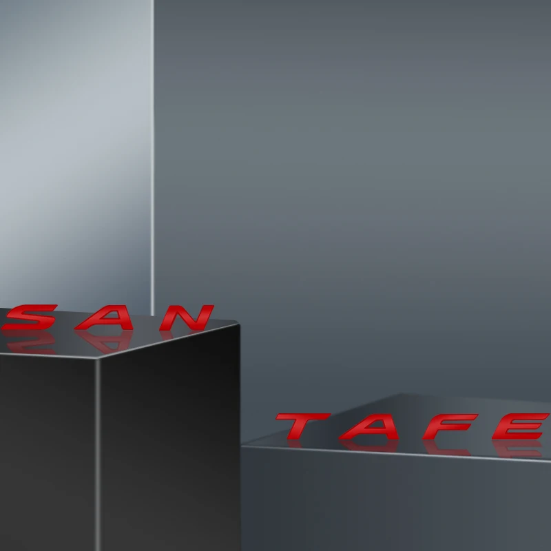 1pcs For Hyundai Santa Fe Letter Sticker SantaFe Car Badge Metal Trunk Emblem Decoration Accessories Creative Decorative - купить по