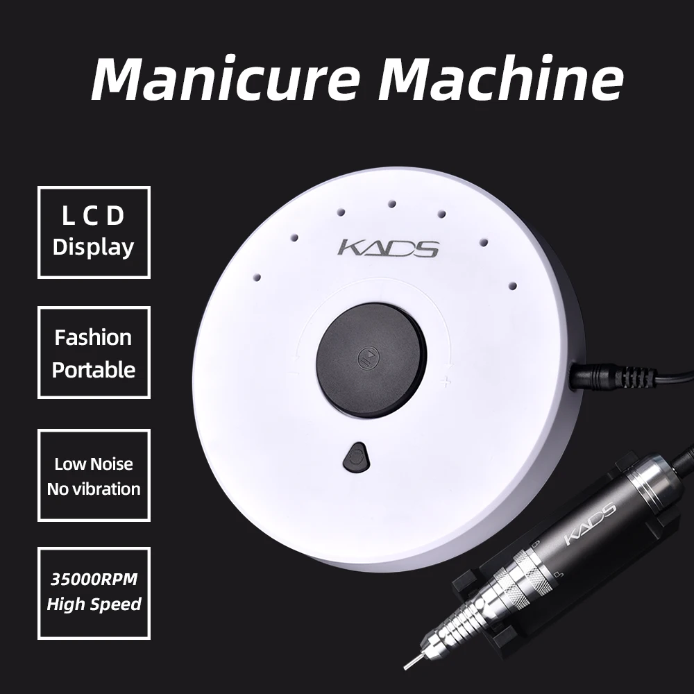 

KADS 35000/30000 rpm Manicure Machine Electric Drilling Machine Professional Nail Lathe Nails Drill Polisher Nail File Tool