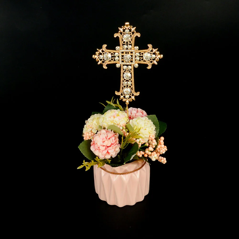 

First Communion decoration favor gift New Christian Cross Cake Topper Holy Communion Birthday Party for Baking Cake Supplies