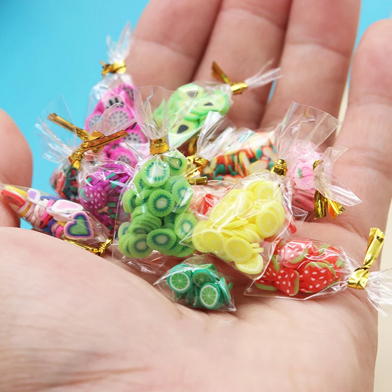

1Bag Doll House Miniature Fruit Slices Strawberry Grape Model Kitchen Food Accessories For Doll House Decor Kids Pretend Toys