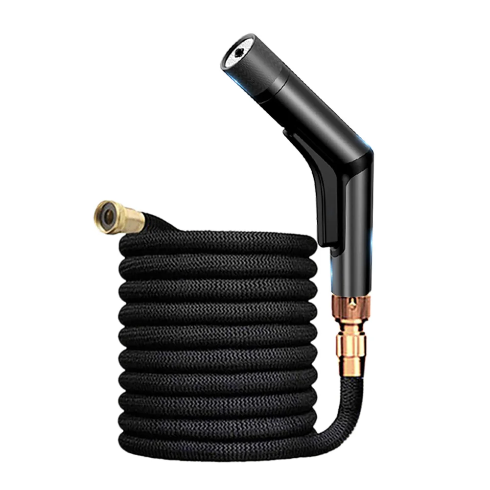 

New Car Wash Gun High Pressure Washer with Expandable Garden Hose 15m 6Function Nozzle Car Washing Tool Garden Home Cleaning Kit