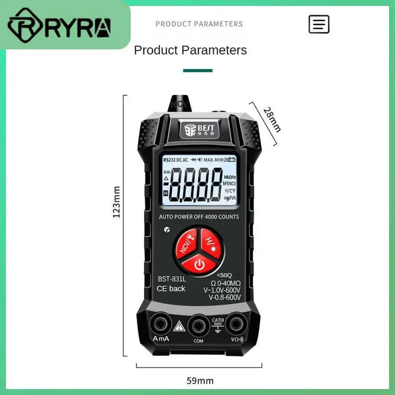 Lcd Hd Measuring Meter Portable Measurement  Dc Ac Measurement Table Automatic Switching Built-in Sensing Measuring Instrument