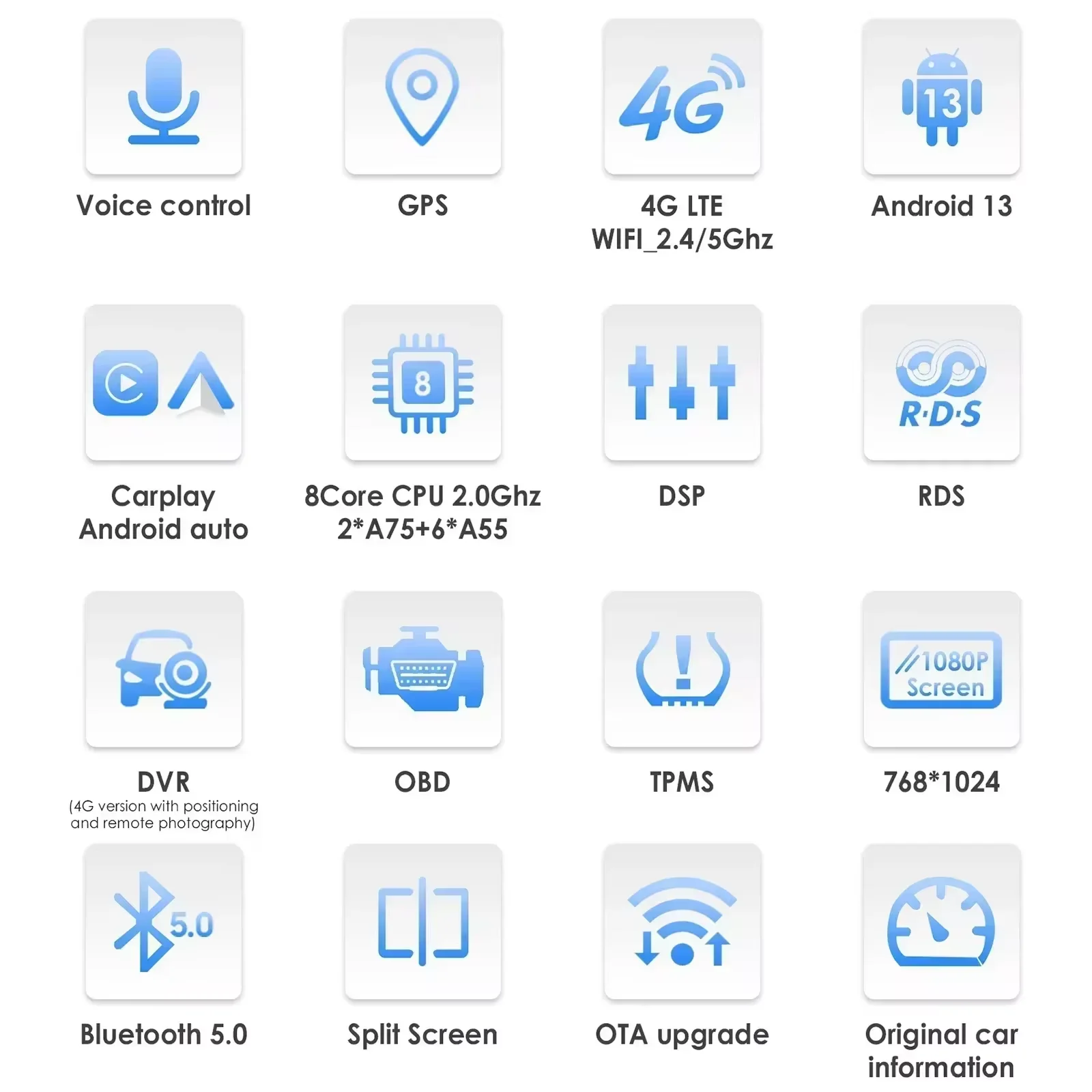 4G 7-дюймовая интеллектуальная система AI Apple CarPlay Android Auto Радио для FIAT Grande Punto Linea