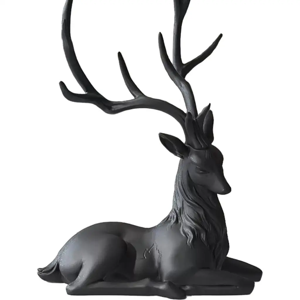 

Reindeer Ornaments Black Deer Decoration for Bedroom Craft Model Sitting