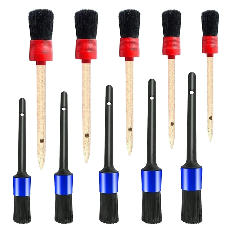 

Car Brushes Auto Car Detailing Brush Set Plastic+Wood For Cleaning Wheels, Interior, Exterior, Dashboard