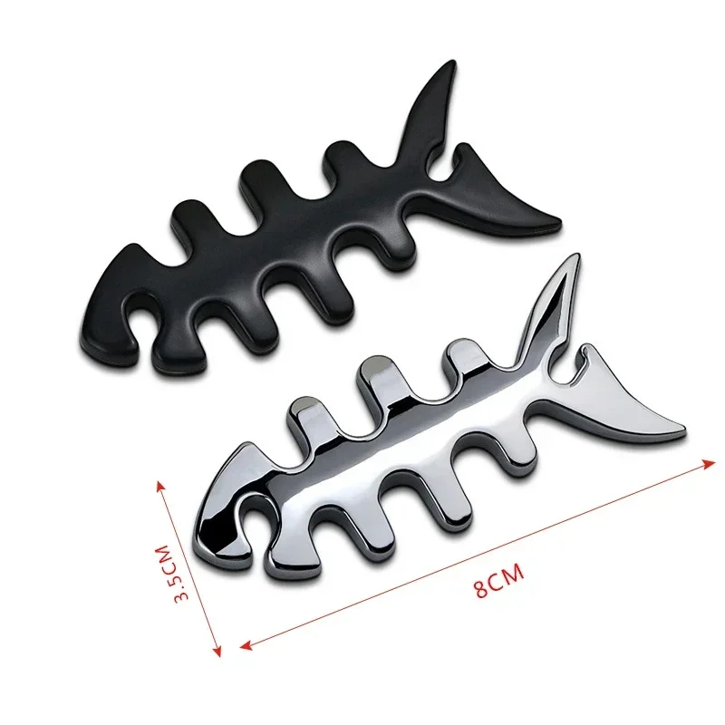 Автомобильный Стайлинг логотип в виде рыбьей кости 3D металлическая наклейка