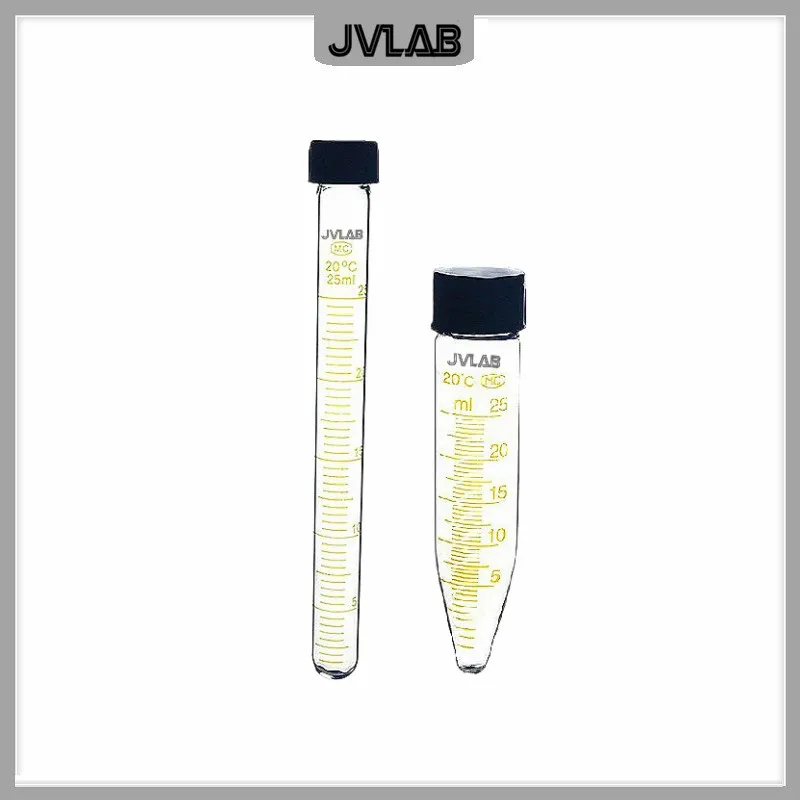 Glass Centrifuge Tube 25 ml Glass Test Tubes With Screw Cap & Scale Resistant High Temperature Tube Diameter 18 mm / 25 mm 5/PK