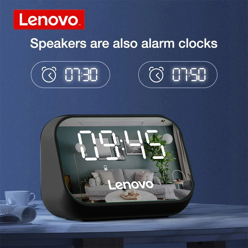 

Bluetooth-Колонка Lenovo TS13 с сабвуфером, стерео-проигрыватель, светодиодный цифровой смарт-будильник, настольные часы, часы для спальни, прикроват...