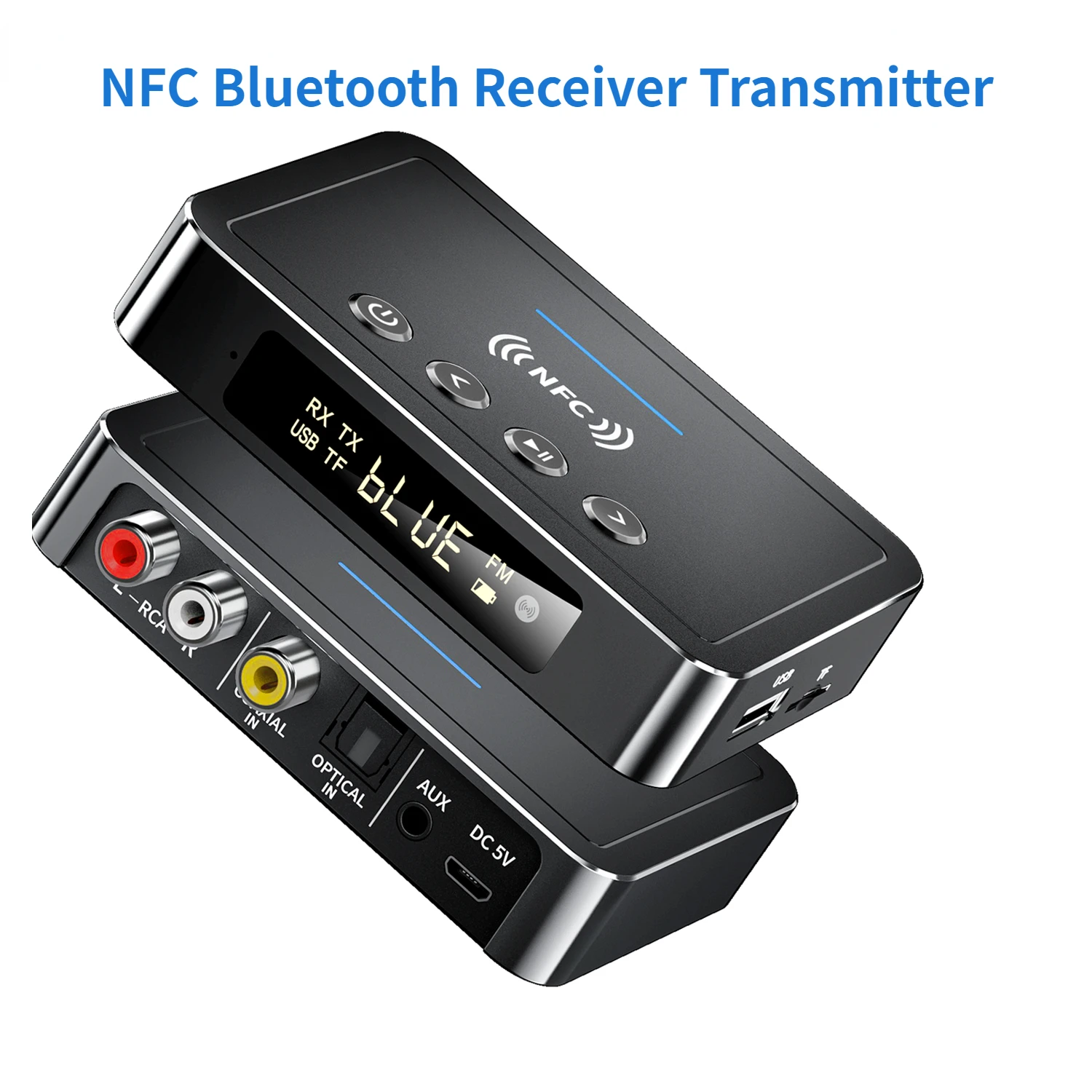 

NFC Bluetooth Receiver Transmitter BT5.0 FM AUX 3.5mm Jack RCA Optical Dongle Wireless Audio Adapter For TV PC Headphone