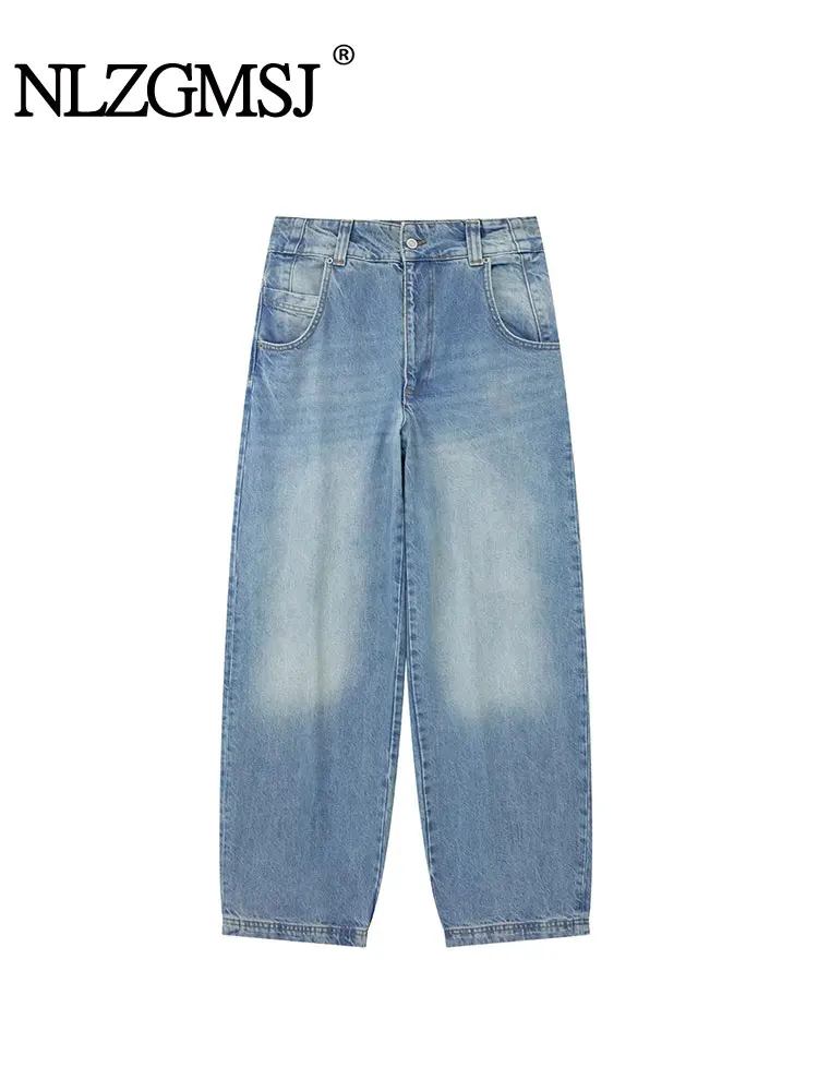 

Nlzgmsj TARF Jeans for Women 2023 High Waisted Straight Zippers Baggy Jeans Casual Vintage Fashion Harajuku Jeans Women