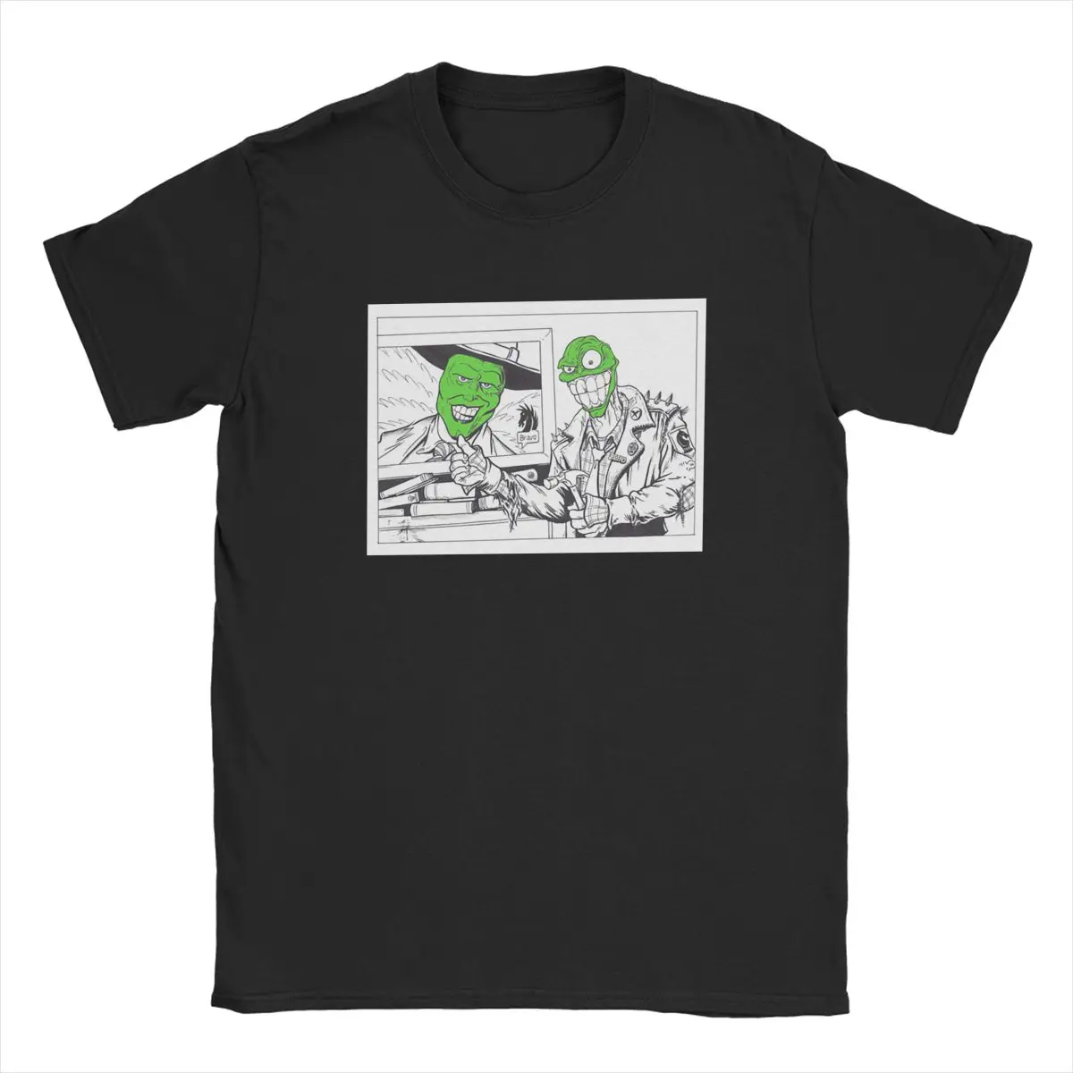 

The Mask T-Shirt Men Women Movie Jim Carrey Casual 100% Cotton Tees Round Neck Short Sleeve T Shirt Plus Size Clothing