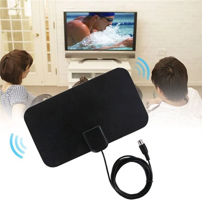 

2023 New Hign Gain High-Definition Digital TV Box Antenna Booster Active Indoor Antenna Flat Setting TV Receivers 50 Miles