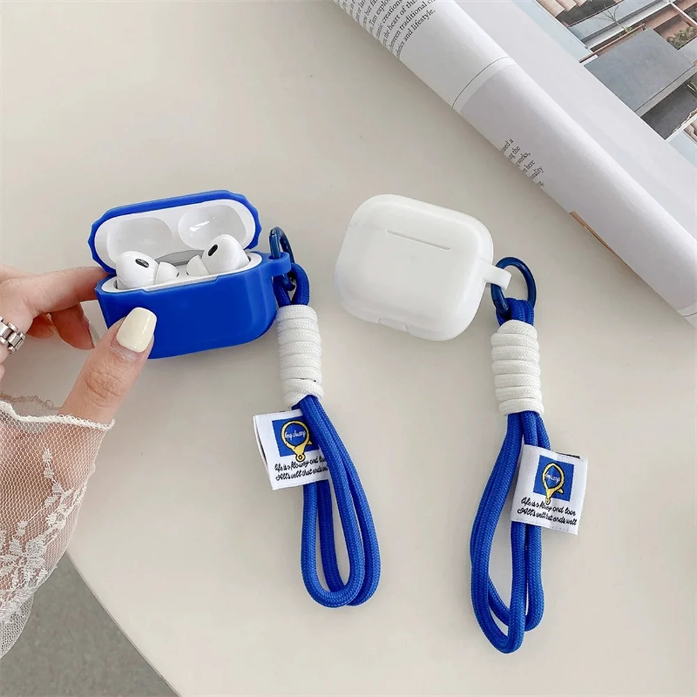 Фото Klein Blue Snow White однотонный силиконовый чехол для наушников AirPods pro 2, чехол для зарядки Bluetooth AirPods 2 3 4 №1