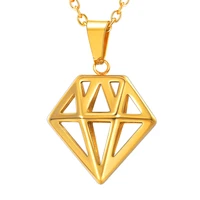 collare pendant necklace 316l stainless steel hollow gold black geometric figure necklace men women q001