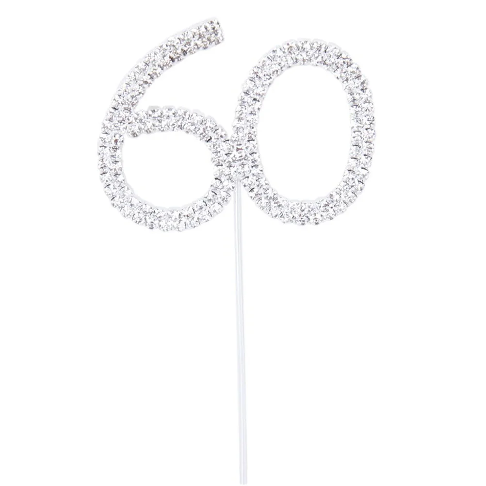 

Topper Cake Birthday 60Th Cupcake 60 Anniversary Years Pick Decorationssixty Rhinstone Rhinestonenumeral Picks Number Bakery