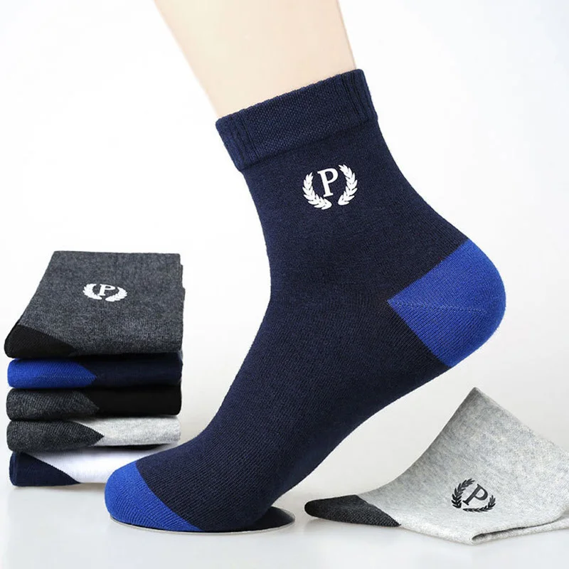 Носки мужские воздухопроницаемые удобные и теплые спортивные хлопковые 5 пар