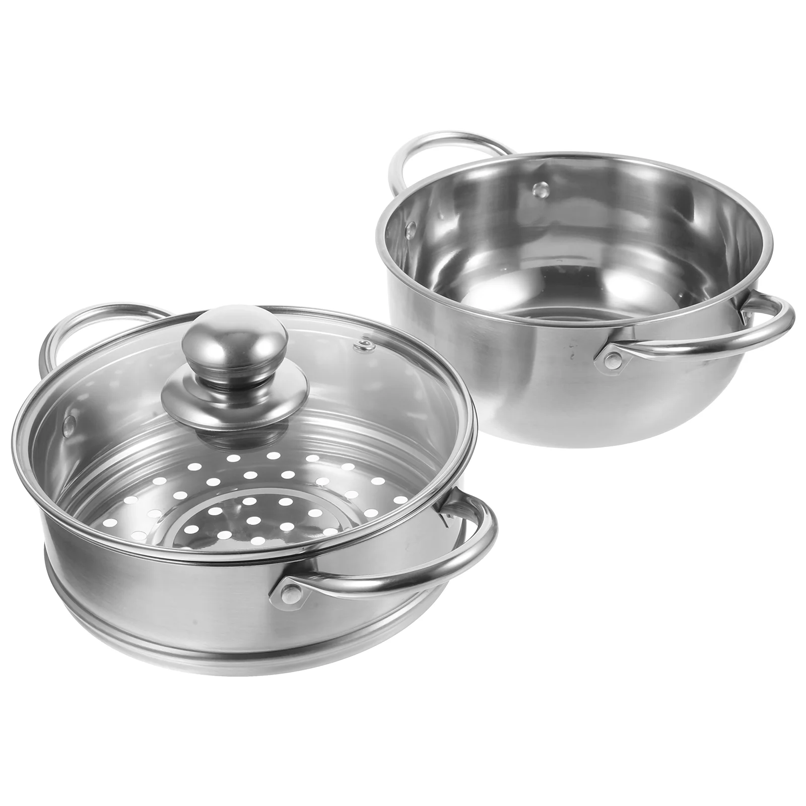

Pot Steamer Steel Stainless Soup Cooking Steam Cookware Vegetable Kitchen Stock Cooker Stockpot Induction Seafood Pan Steaming