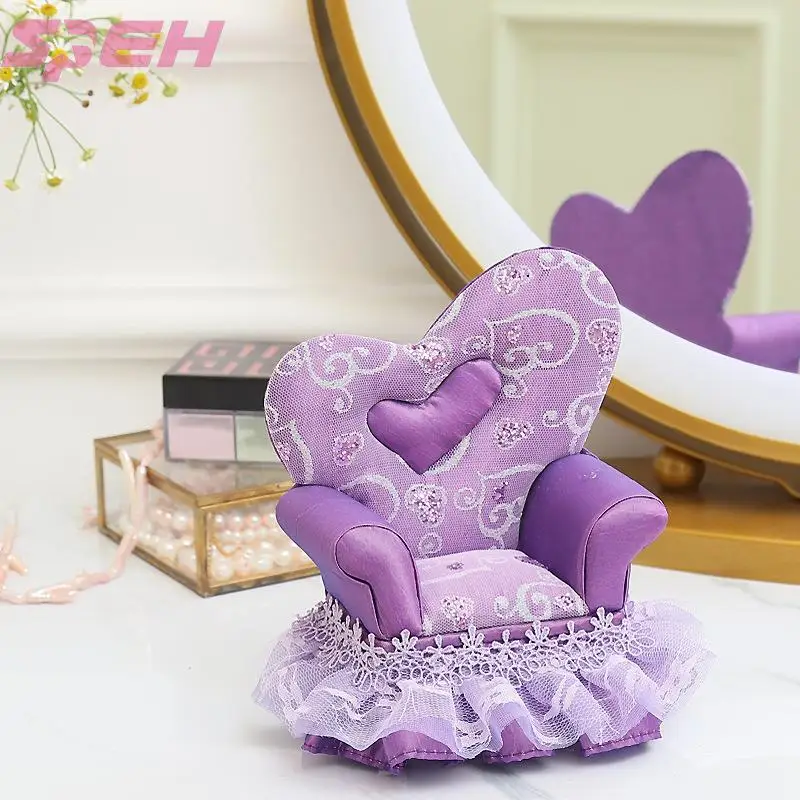 Original design violet lace mini furniture furniture jewelry box love chairs